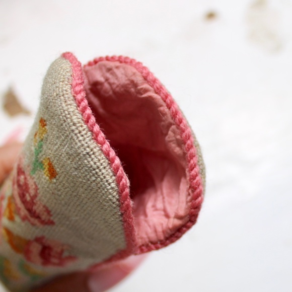 Vintage Handmade Stitch Embroidered Floral Fabric Glasses Case - Picture 3 of 3